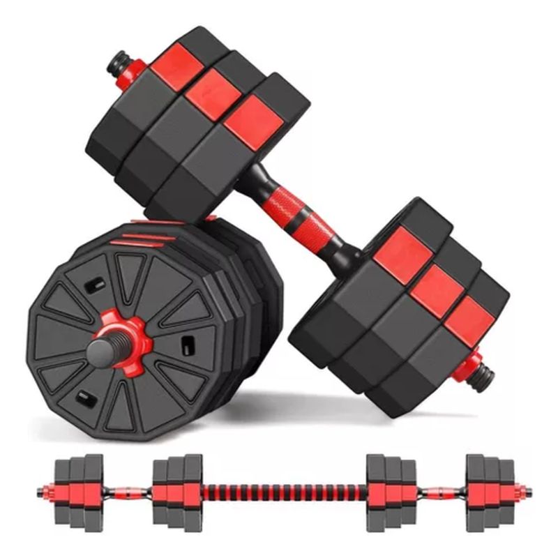 FITNICS - Mancuernas Pesas Ajustables Fitnics 20 Kg Set 2en1 + Barra-