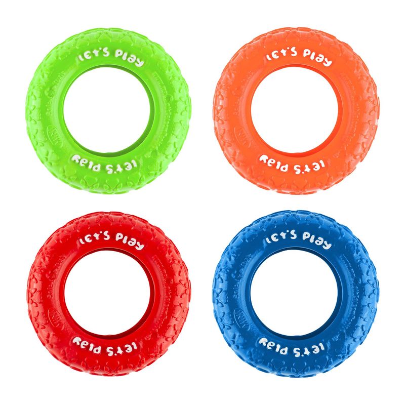 ENERGY PLUS - KIT X4 Llantas Goma Perros Pequeños Juguete Interactivo