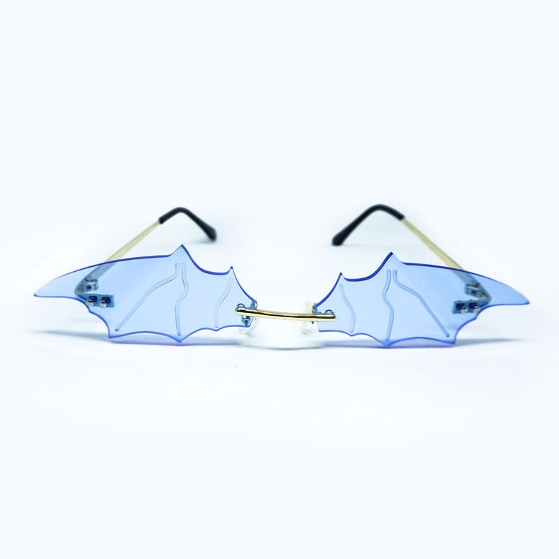 AT NIGHT SUNGLASSES - Gafas de sol At Night lente murcielago sin marco unisex Azul