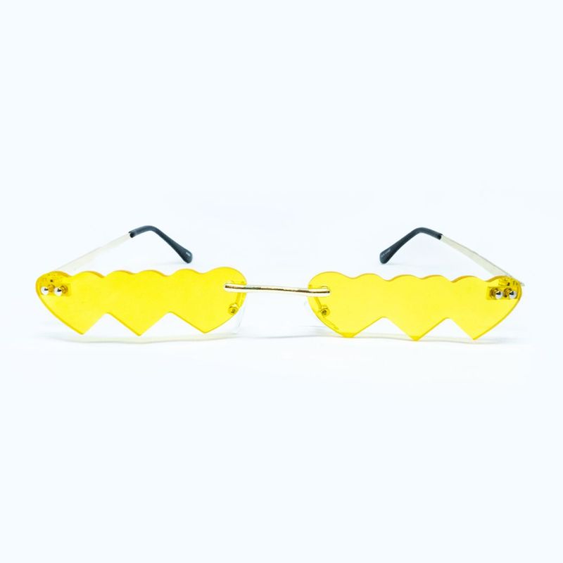 AT NIGHT SUNGLASSES - Gafas de sol At Night  corazones sin marco unisex Amarillo