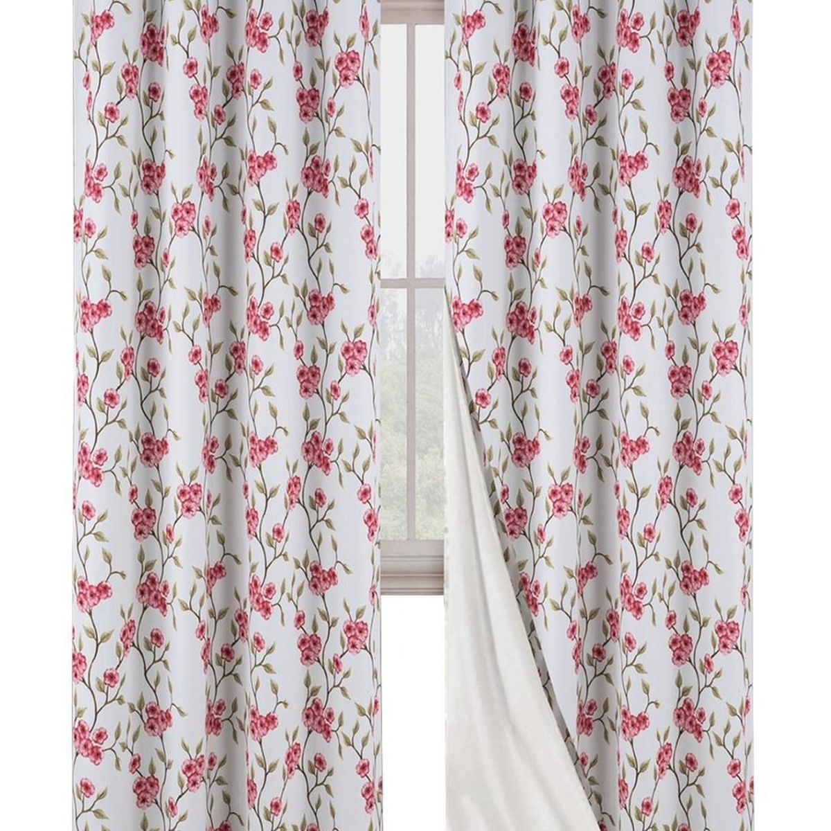 CASATUA - Cortina Blackout Estampada 100% Anti Luz, 2 Paños 140x220 - Beige