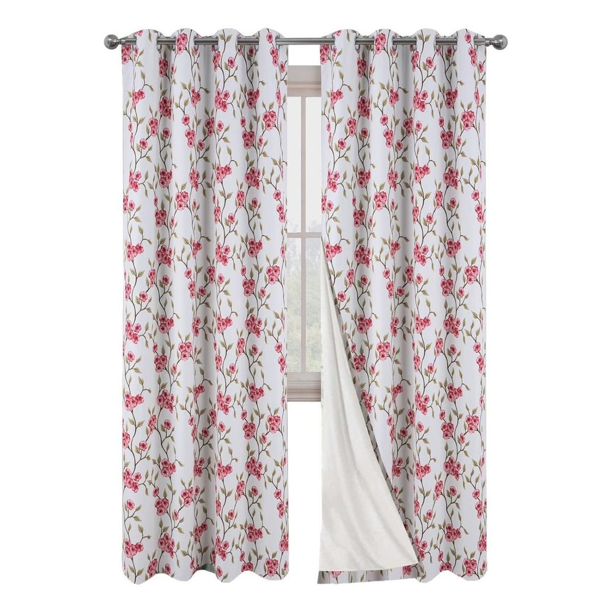 CASATUA - Cortina Blackout Estampada 100% Anti Luz, 2 Paños 140x220 - Beige