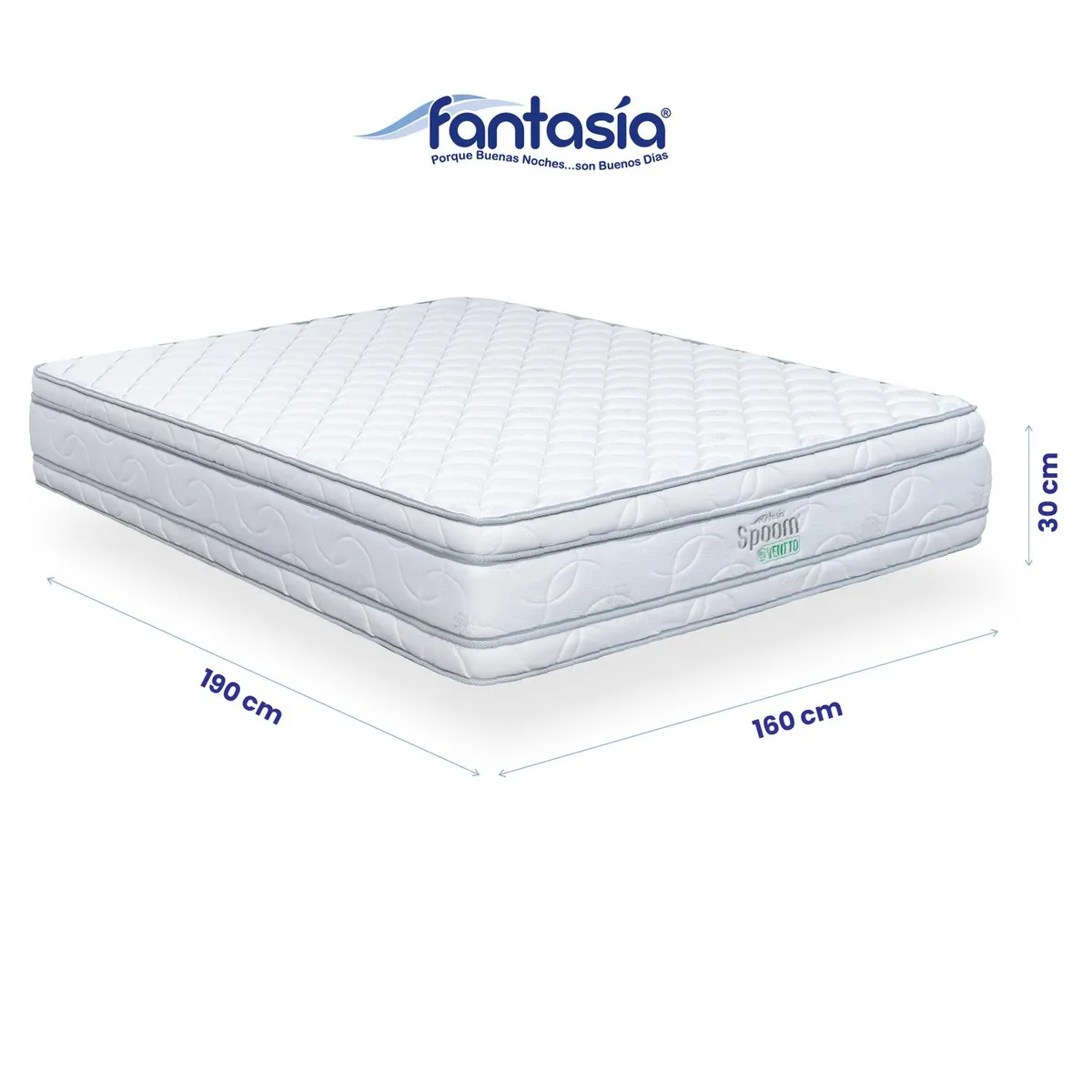 COLCHONES FANTASIA - Colchón Queen Spoom Ventto New 160x190cm