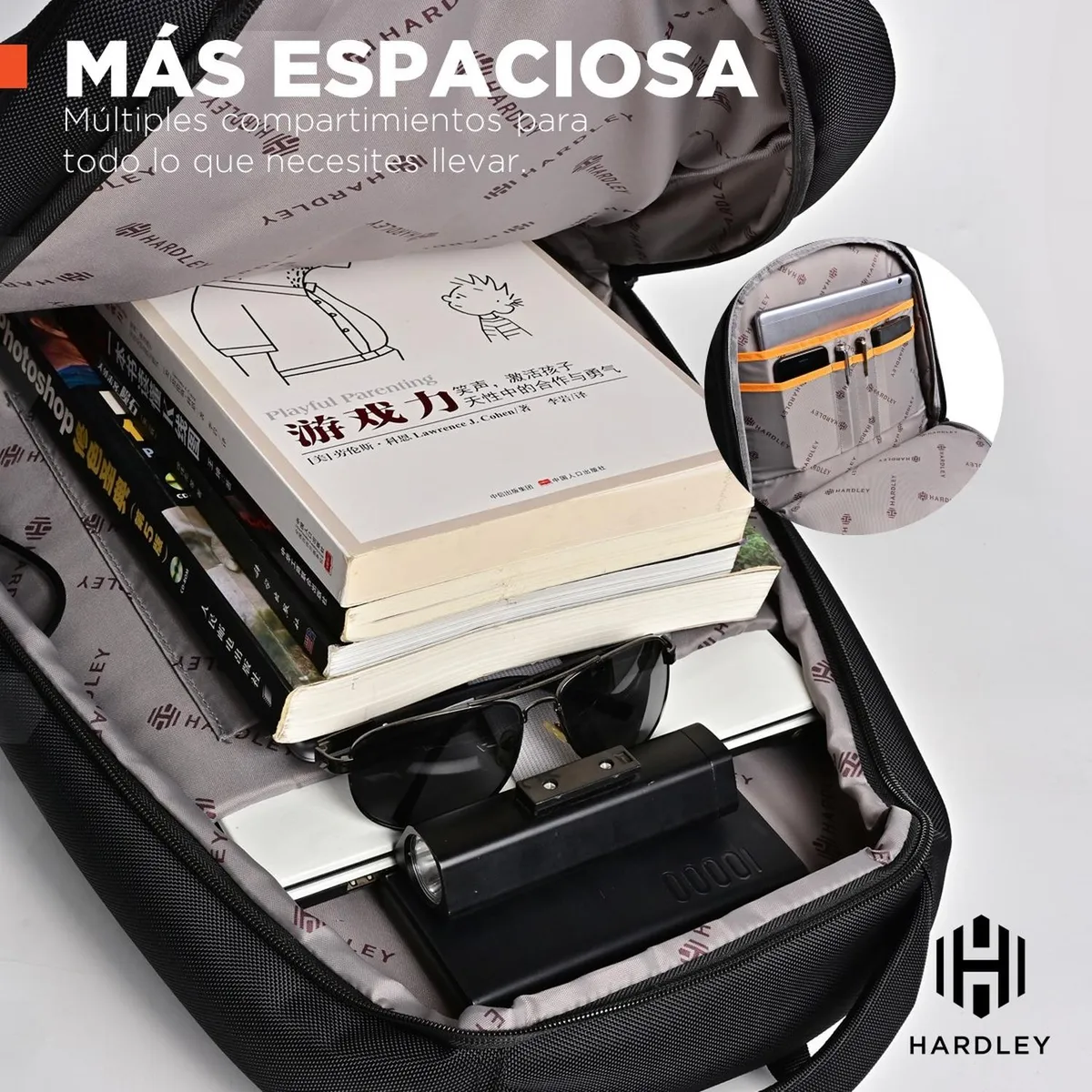 LINKON - Bolso Morral Portail Hardley Puerto Usb + Bolsillo Seguridad-