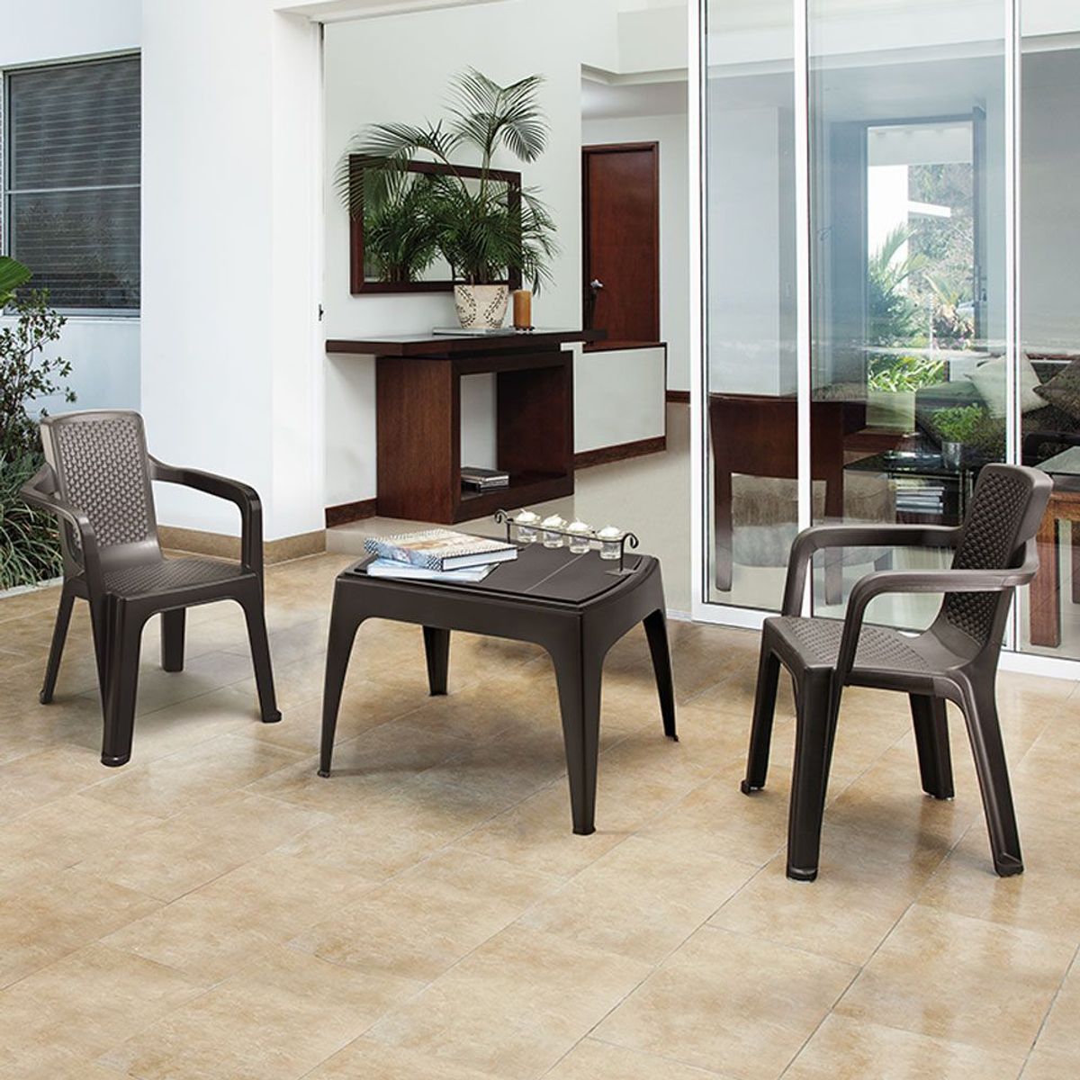 RIMAX - Combo Eterna RIMAX (2 Sillas Con Brazos + 1 Mesa de Centro) - WENGUE