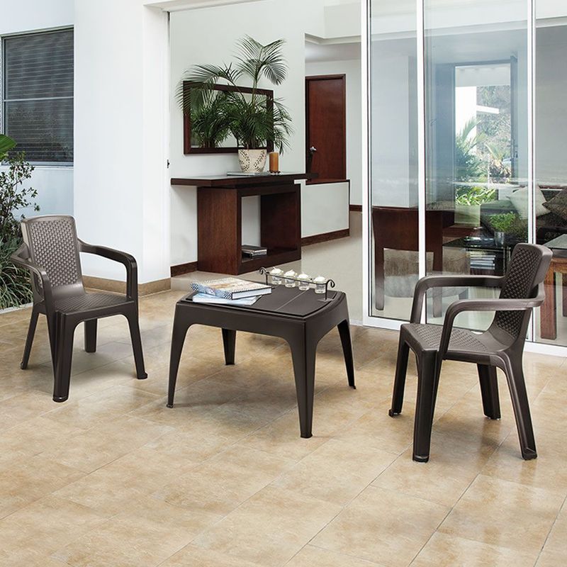 RIMAX - Combo Eterna RIMAX (2 Sillas Con Brazos + 1 Mesa de Centro) - WENGUE