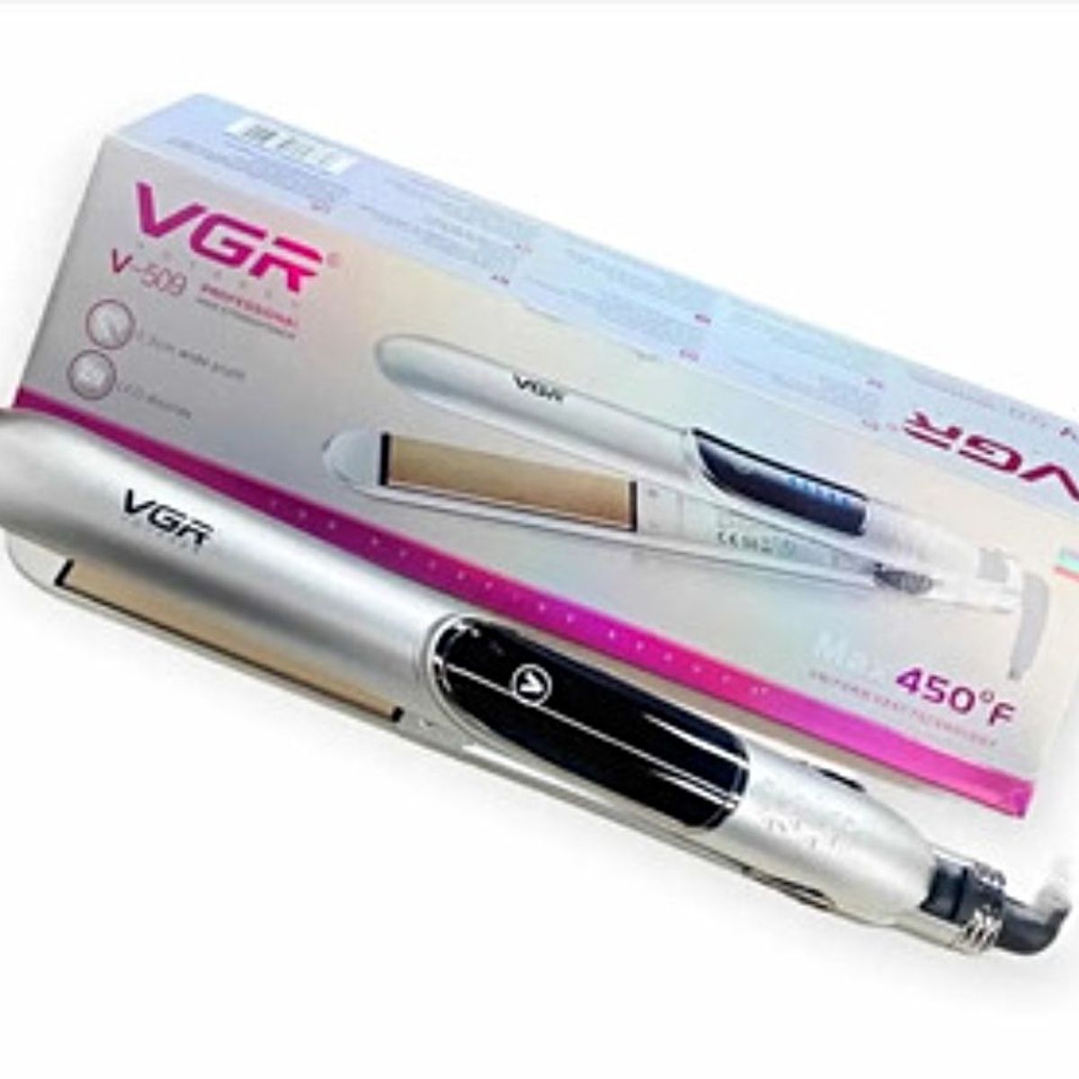 GENERICO - Profesional Plancha Cabello Control Display Cerámica VGR - V-509.