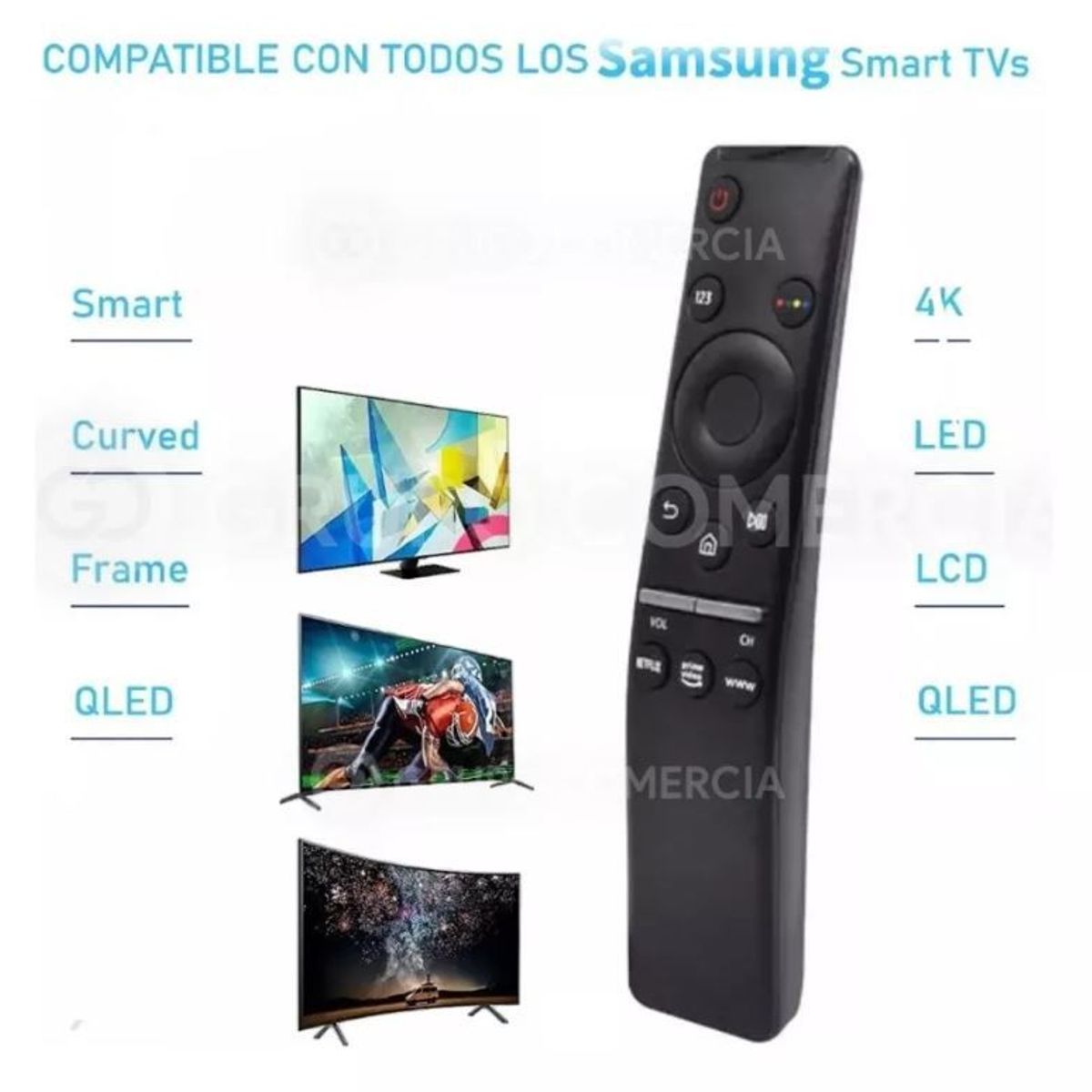 SHENGSHOU - Control Remoto Smart Tv Compatible Samsung Boton Netflix