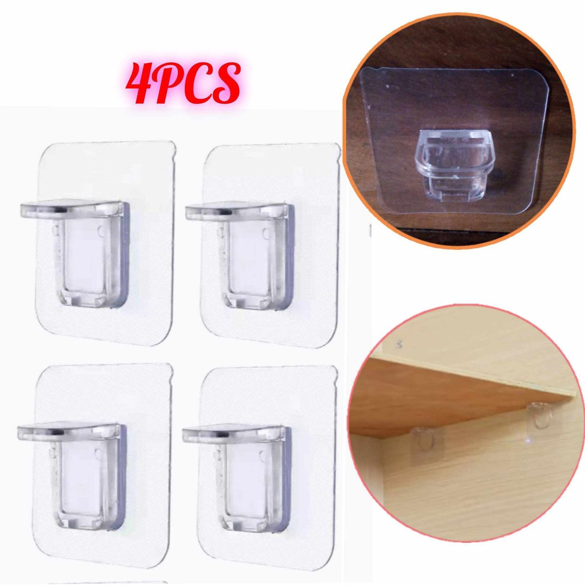 GENERICO - soporte adhesivo estante clavijas soporte armario vitrina sin perforar