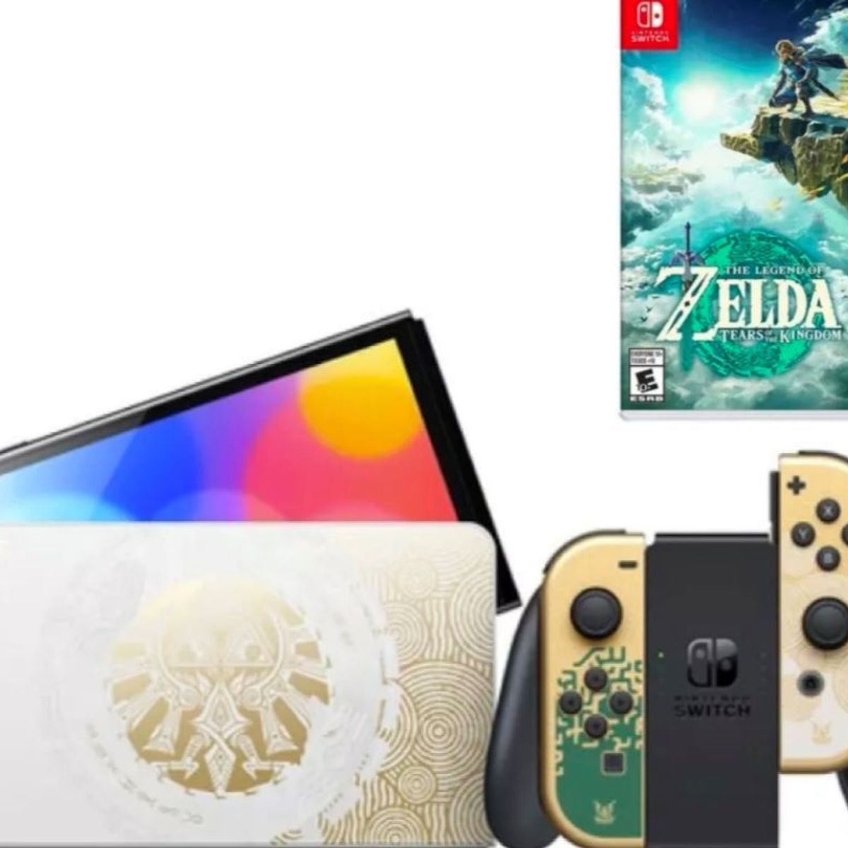 NINTENDO - Nintendo switch oled edicion zelda + juego zelda tears of the kingdom