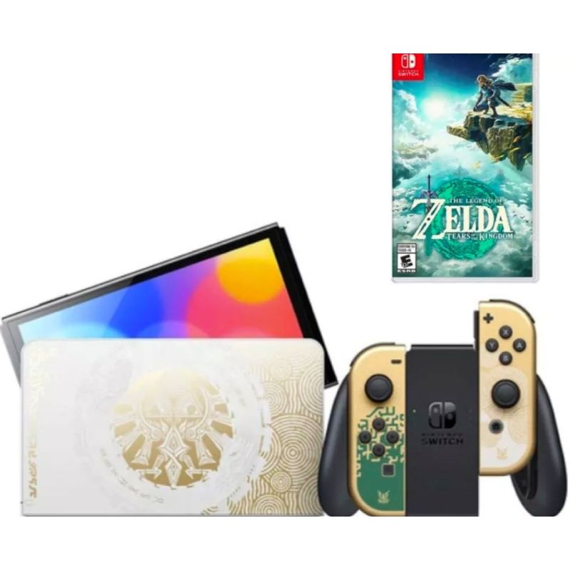 NINTENDO - Nintendo switch oled edicion zelda + juego zelda tears of the kingdom