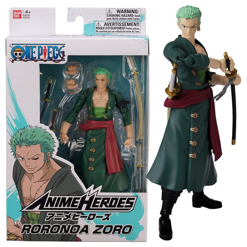 BANDAI - Roronoa Zoro Figura One Piece Anime Heroes Bandai 16 Cm