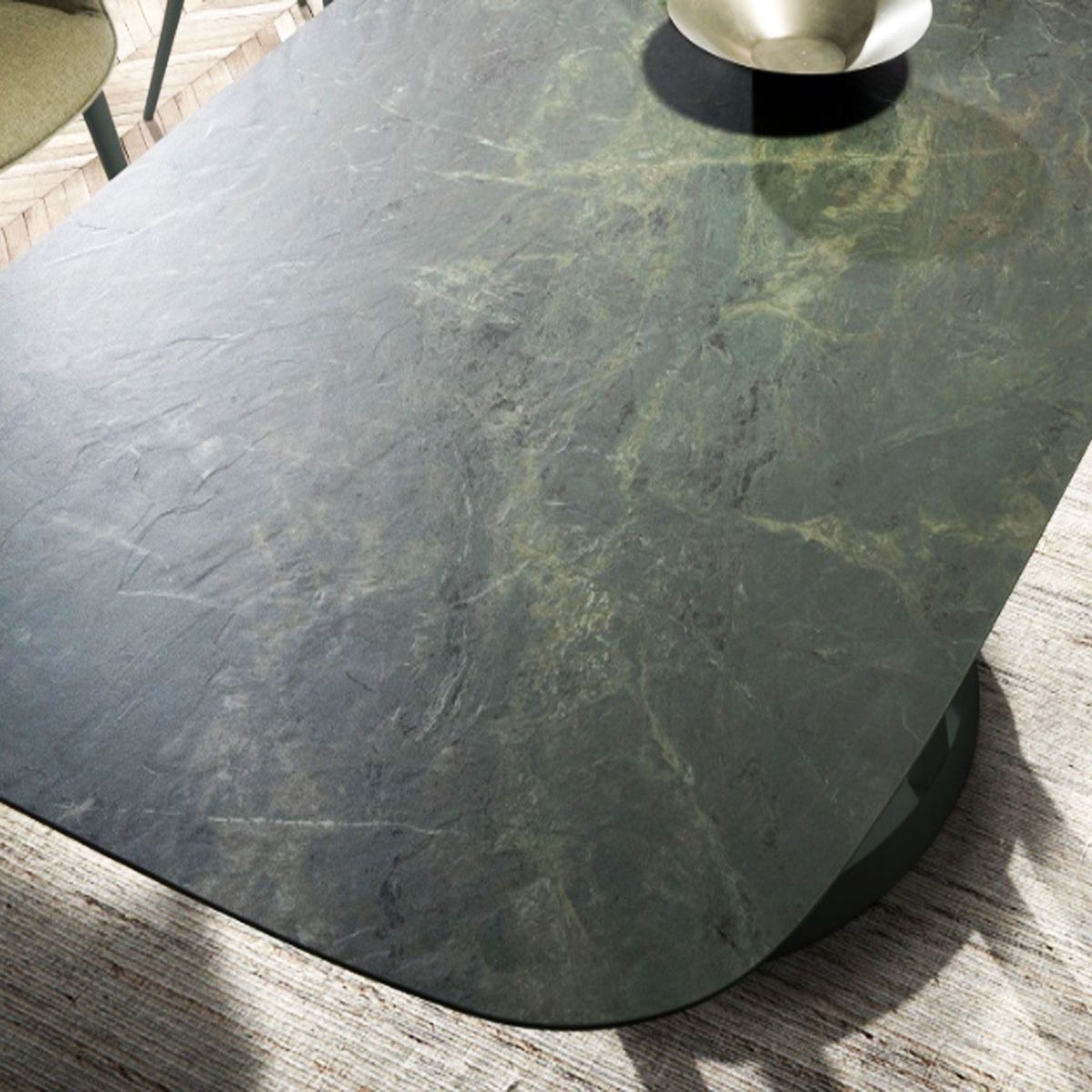 ARRO ES - MESA PIEDRA SINTERIZADA ESMERALDA  210 CM X 90 CM X 75 CM VERDE