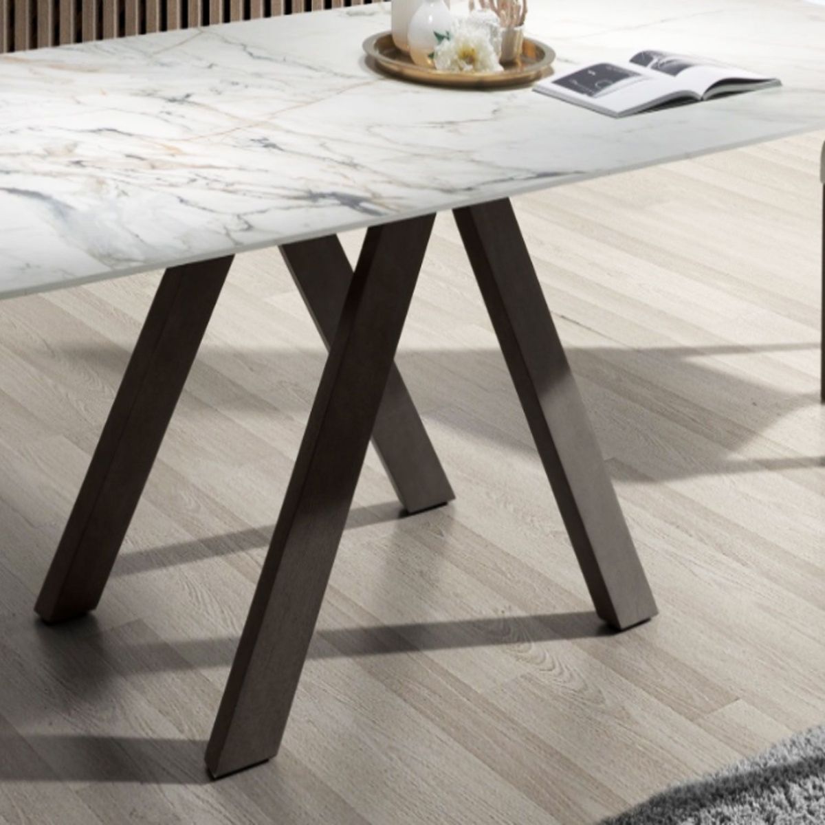 ARRO ES - MESA PIEDRA SINTERIZADA VETAS 160 CM X 80 CM X 75 CM