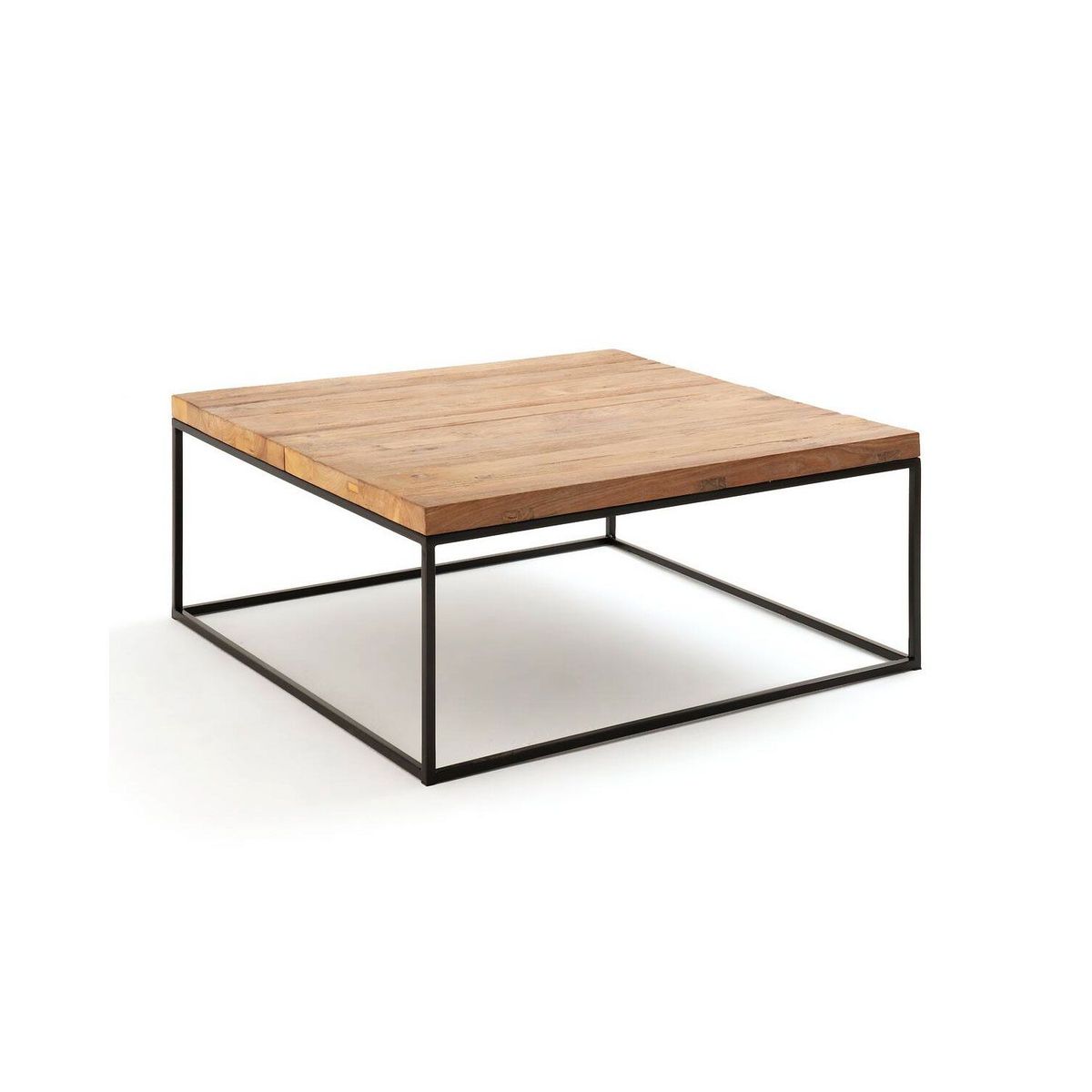 ARRO ES - MESA DE CENTRO HIERRO Y MADERA MEDIANA  LETICIA  90 CM X 90 CM X 35 CM