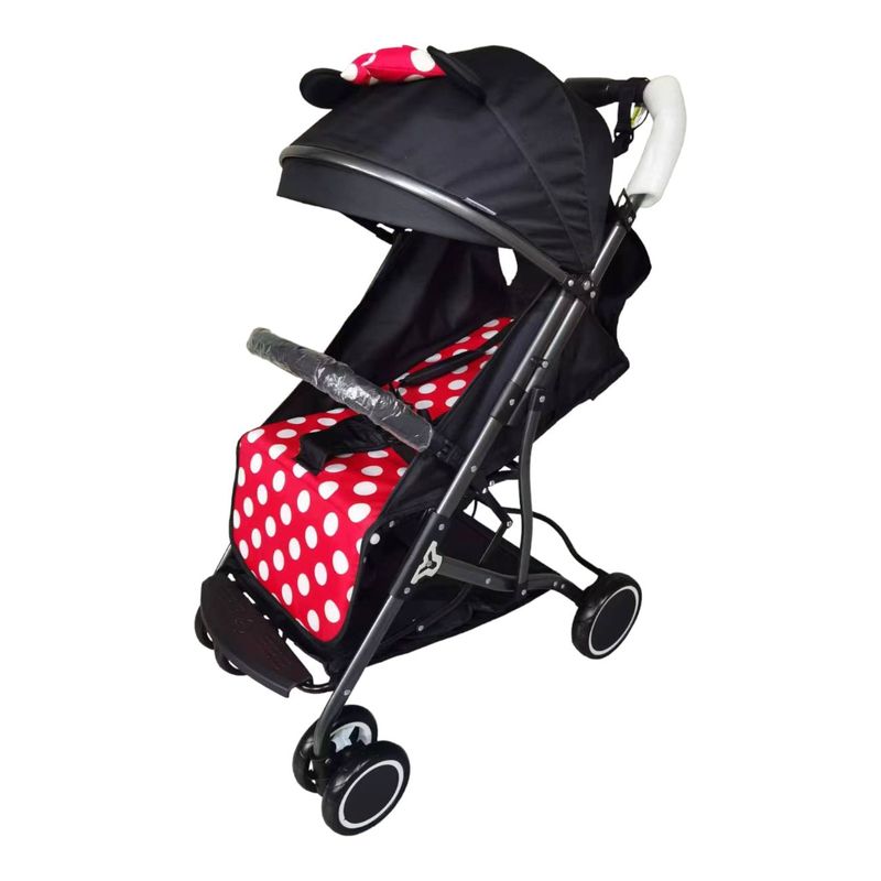 GENERICO - Coche Maleta Plegable de Mickey Con Bandeja Rojo