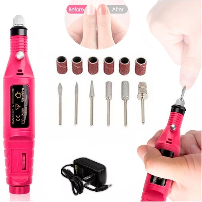 GENERICO - Kit Drill Pulidor Uñas Electrico Removedor Acrilico Manicure