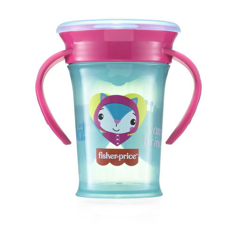 FISHER PRICE - VASO DE ENTRENAMIENTO ANTIDERRAME 360 AZ Y ROSA