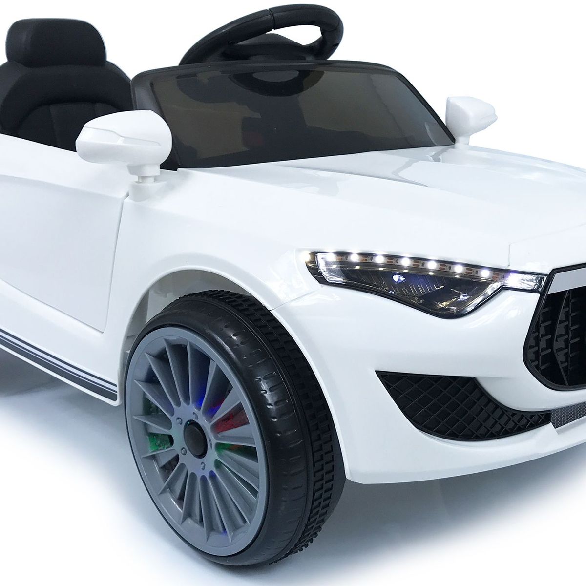 BEBESUNITA - Carro Electrico Niños Maserati Recargable 12v Ctrol - Blanco