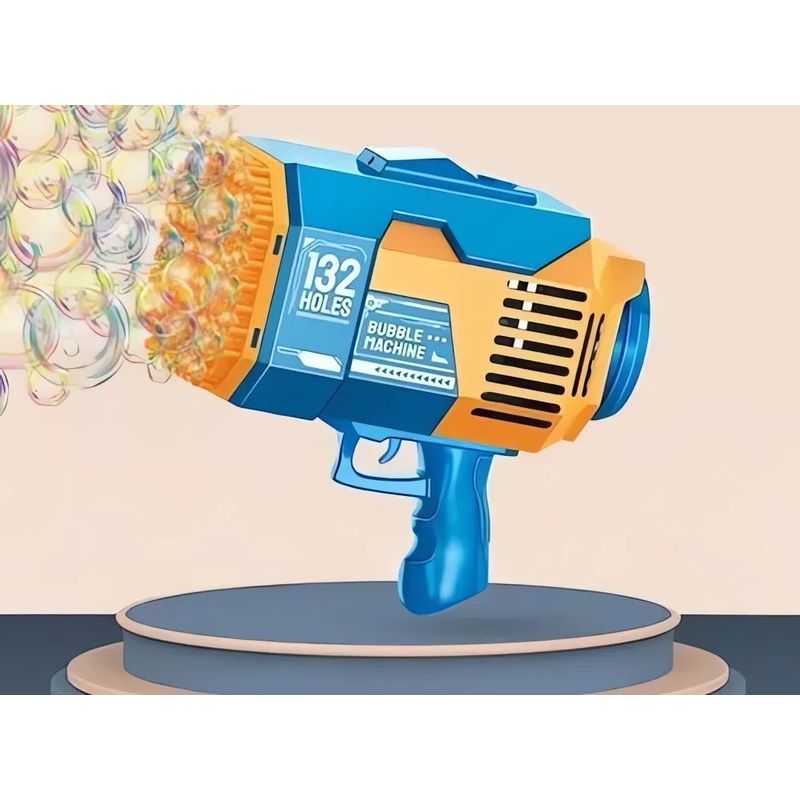 GENERICO - Pistola Burbujas Recargable De 132 Agujeros Electrica Azul