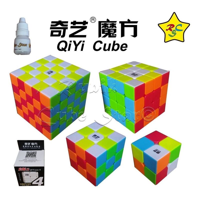 QIYI - Pack Cubos Rubik Qiyi 2x2-5x5 Paquete Speedcube