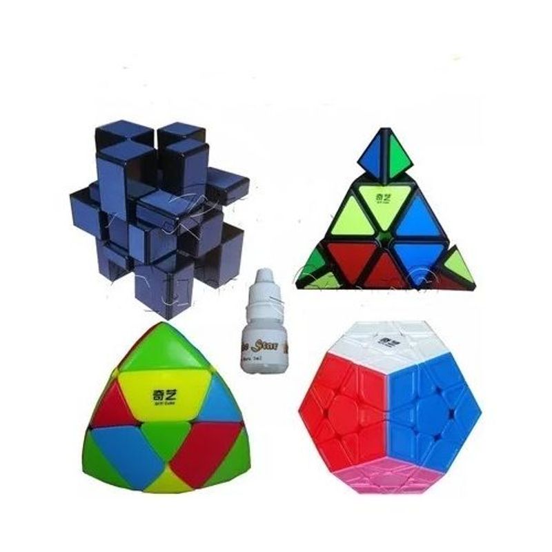 QIYI - Pack Cubos Rubik Mastermorphix Mirror Pyraminx Megaminx
