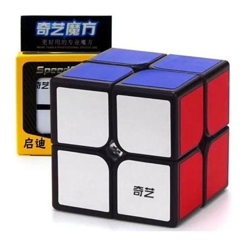 QIYI - Cubo Rubik 2x2 Qidi Qiyi Profesional Speedcube Sticker Negro