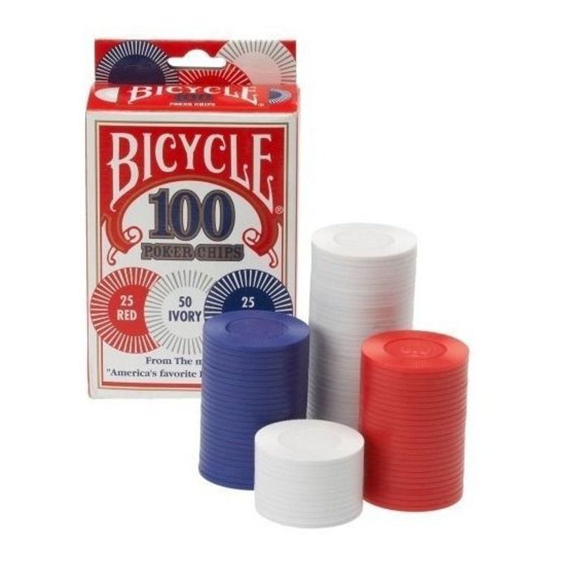 BICYCLE - Fichas Casino Bicycle Poker Chips 100 Original 3 Colores.