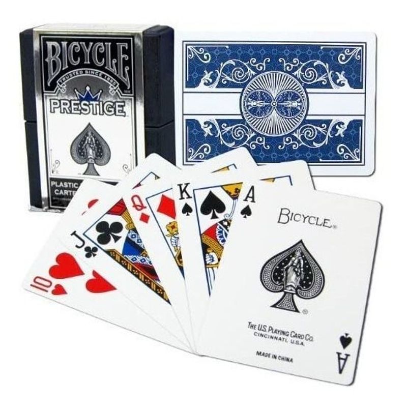 BICYCLE - Cartas Bicycle Prestige Rojo Azul Plastic Dura Flex Baraja