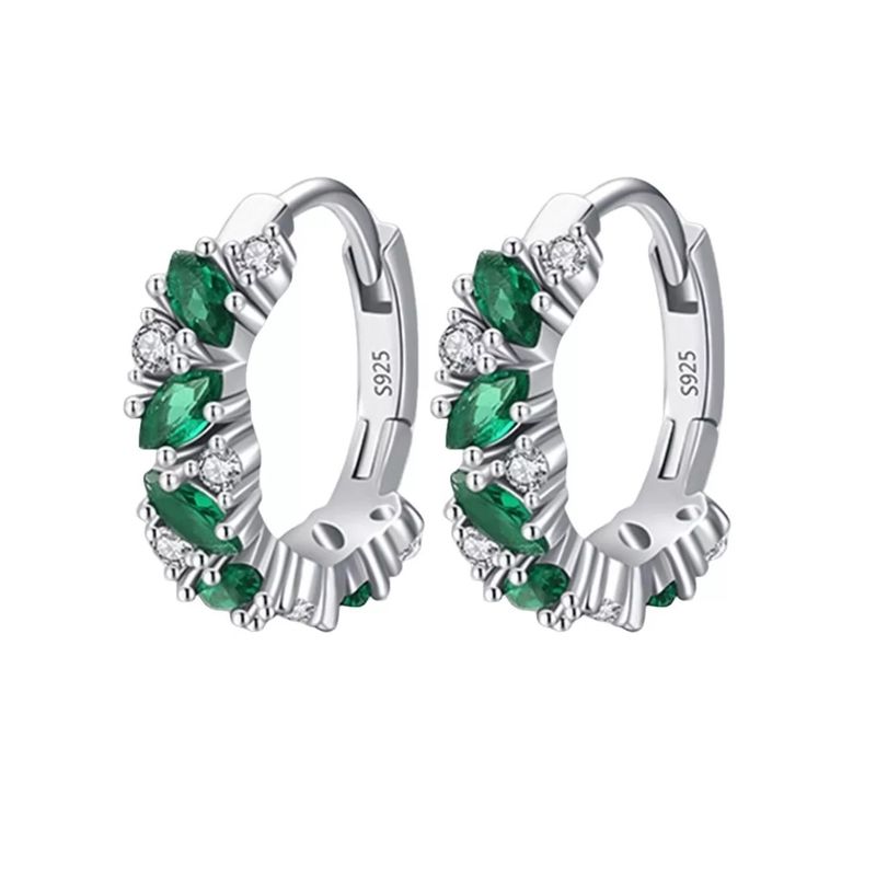 ALHAJAS - Aretes Aros Alhajas Para Mujer Giro Circón Fabricados En Plata 925_.