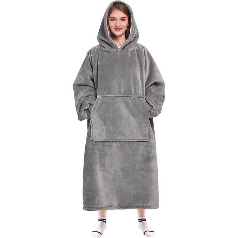 GENERICO - Buzo Termico Oversize Capota Ovejera Adulto Unisex  Unicolor