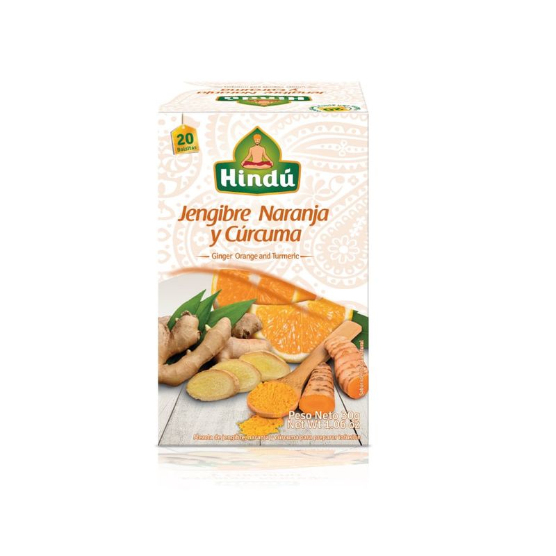 HINDU - Aromatica Hindu Jengibre Naranja Curcurma Caja X 20Und