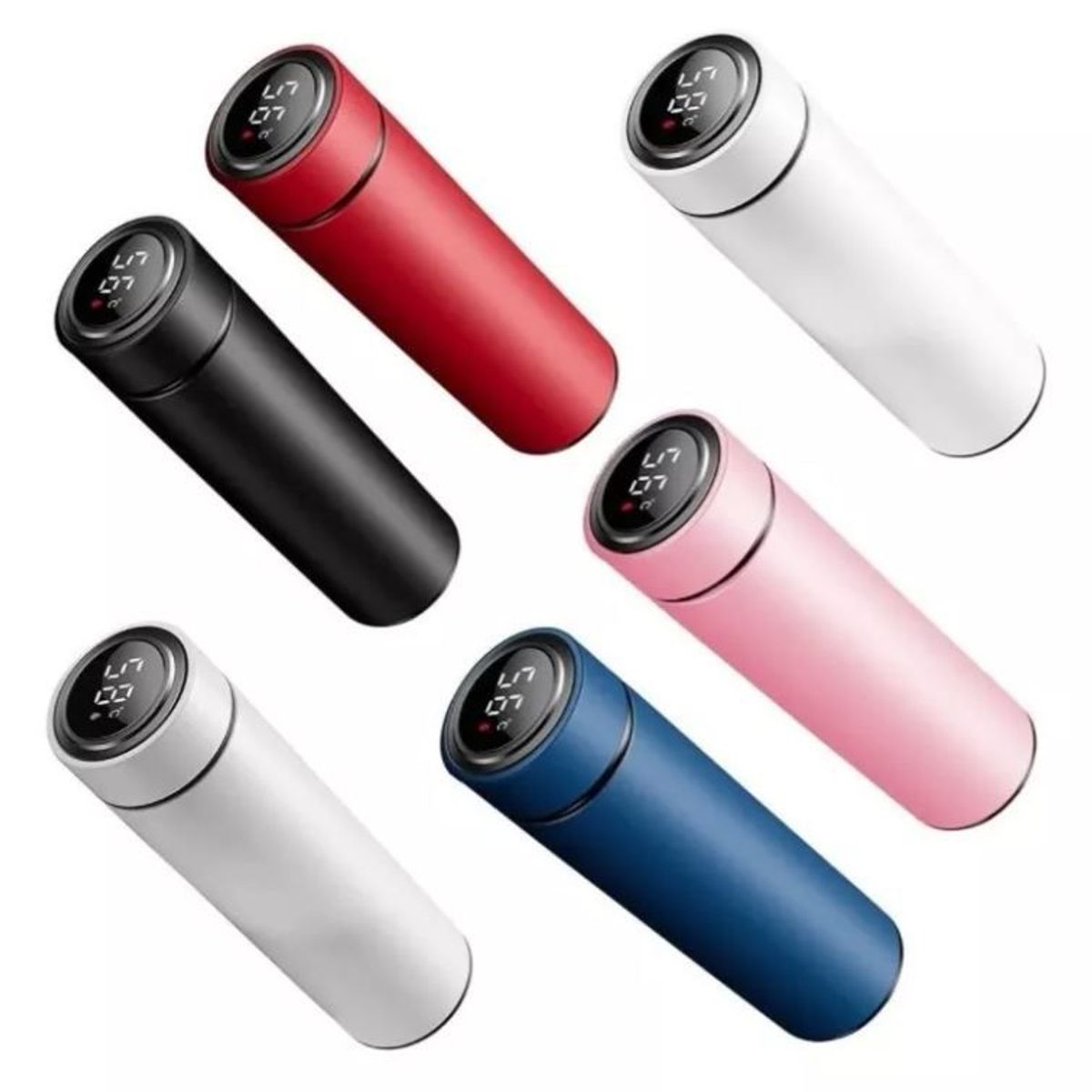 SHENGSHOU - Termo Digital Acero Inoxidable Inteligente 500ml Color Rosa