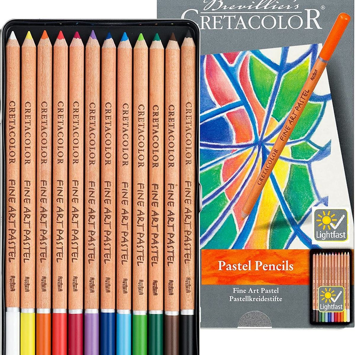 CRETACOLOR - Colores Pastel Cretacolor, Estuche Metálico X 12 Unds