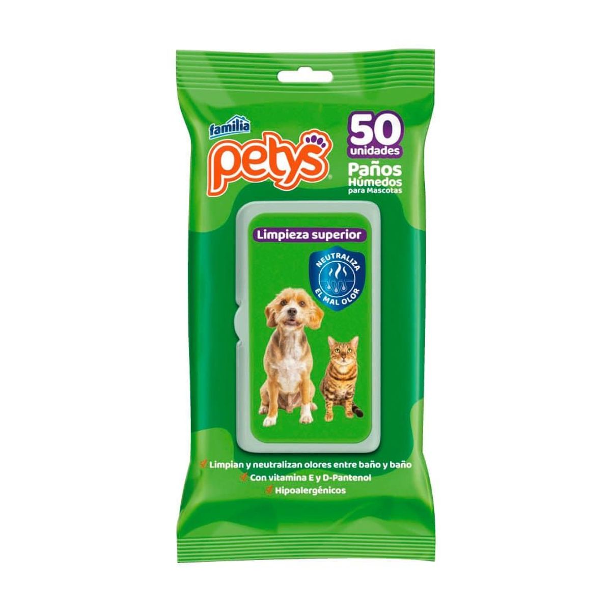 PETYS - Paño Humedo Petys Mascota 50 Unidades