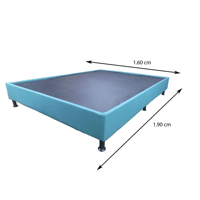 GENERICO - Base Cama moderna Queen Entera 160 x 190  Tela Color azul