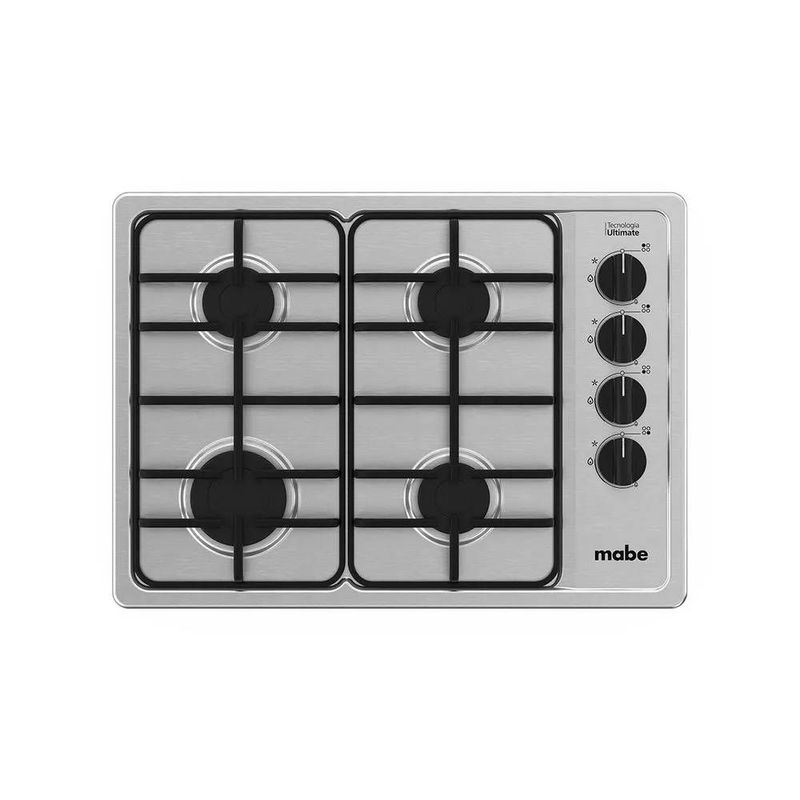MABE - Cubierta Mabe 60 Cm a Gas Natural 4 Puestos 110-220V Inox PM6044NS0