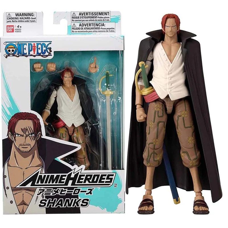 BANDAI - Shanks Figura Acción One Piece Anime Heroes Bandai 16 Cm