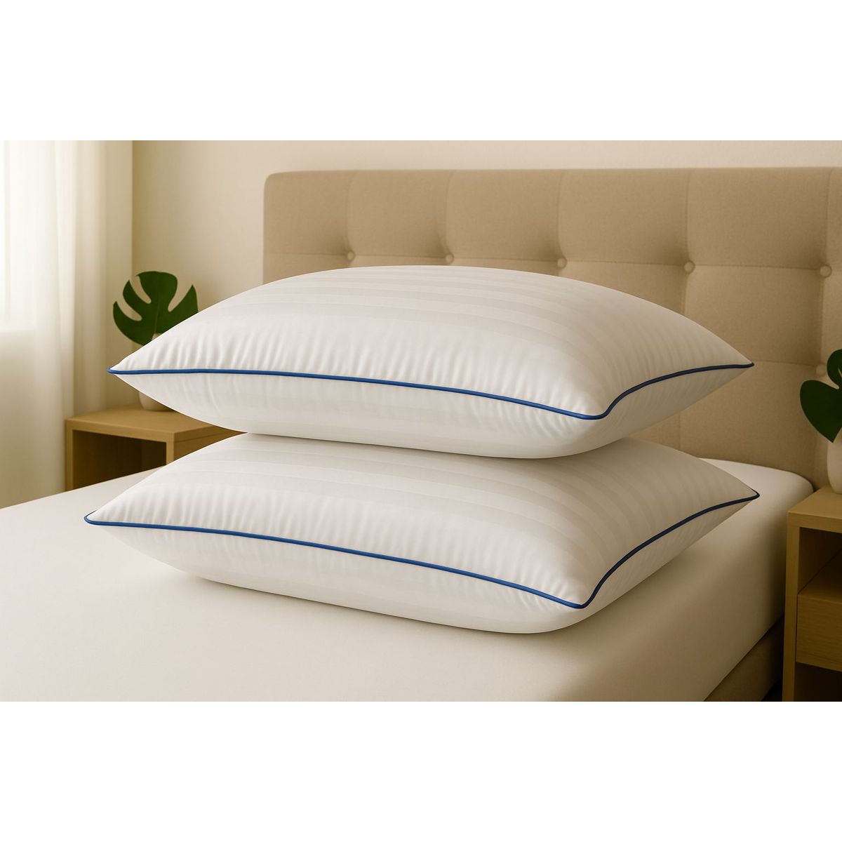 NUBEFLEX - Set X2 Almohadas Premium Hoteleras 100% Algodón Nubeflex