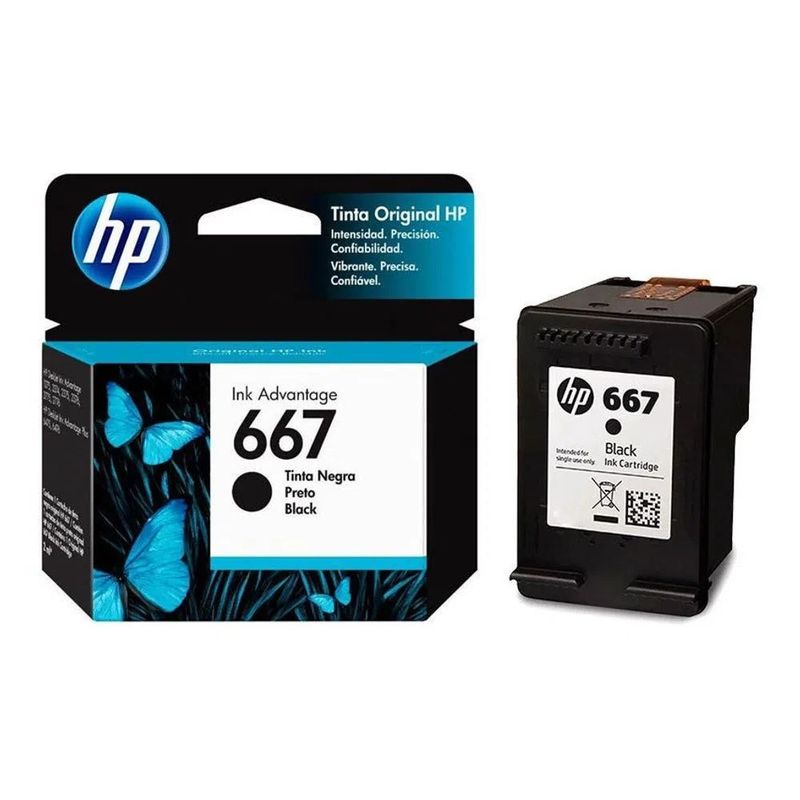 HP - Cartucho De Tinta Hp 667 Negro Original 3YM79AL