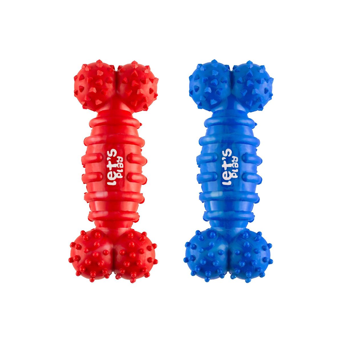 ENERGY PLUS - 2 Huesos Goma Anti Sarro Perros Peq y Medianos  Azul Rojo