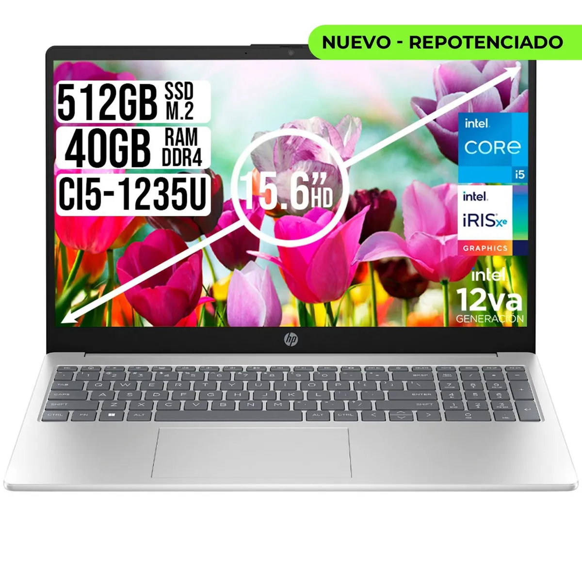 HP - PORTATIL HP INTEL CORE I5-1235U SSD 512GB RAM 40GB LED 15.6 HD