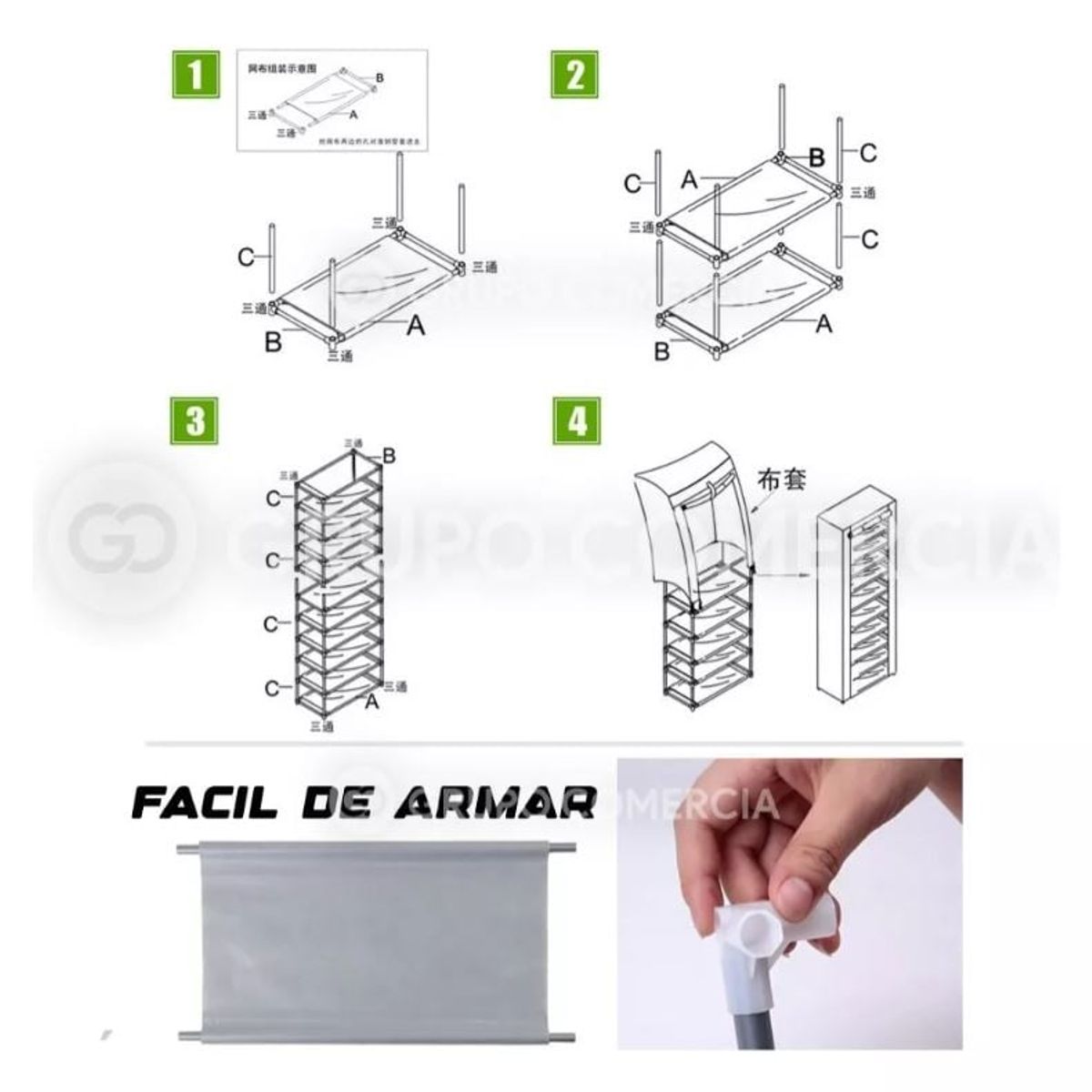 SHENGKE - Organizador Zapatos En Tela Diseño Torre Zapatero Armable