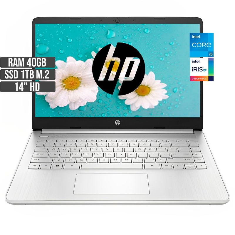 HP - PORTATIL HP INTEL CORE I5-1235U SSD 1TB RAM 40GB LED 14 HD