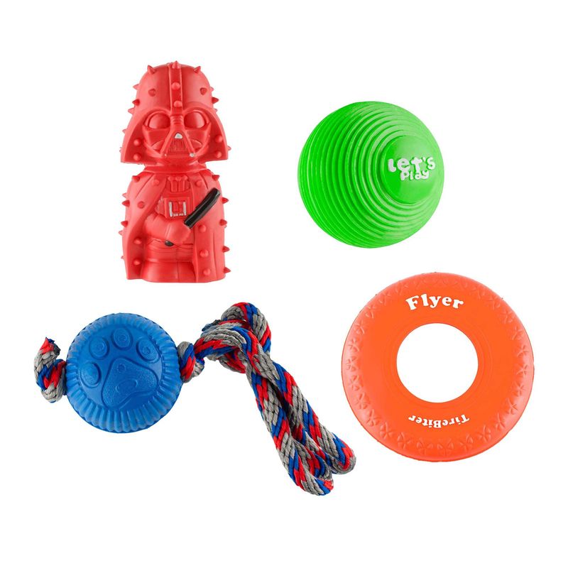 ENERGY PLUS - Kit X4 Juguetes Perro Mediano Diversión y Salud