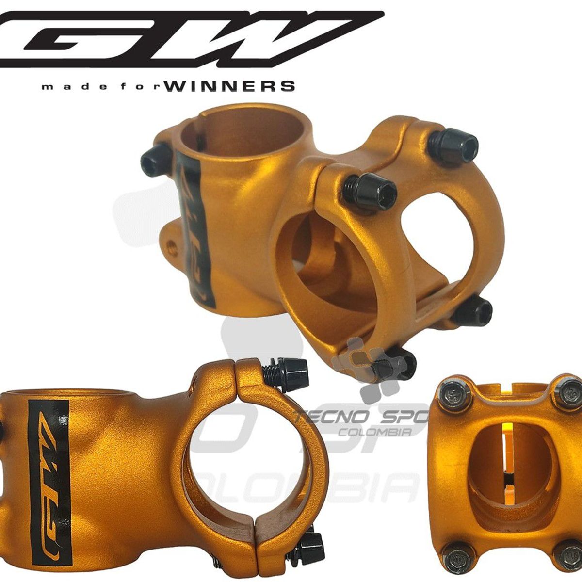 GW - Espiga Bicicleta Gw Aluminio 45mm Mtb Ruta 0° 31.8 Codo