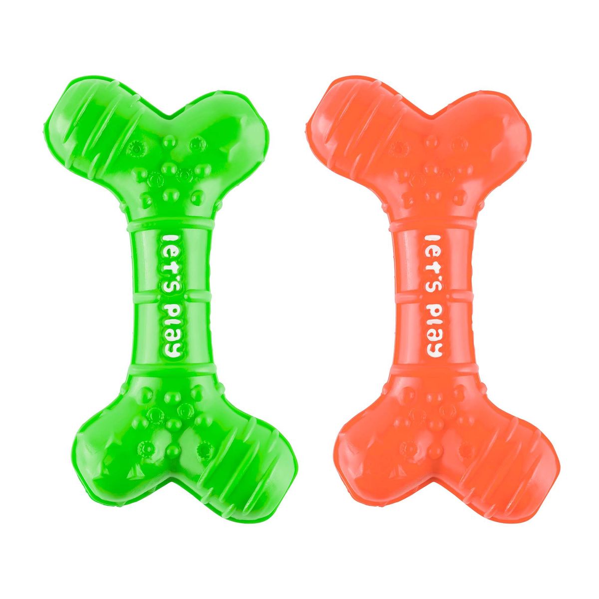 ENERGY PLUS - 2 Juguetes Mordedor Dental Perros Med Naranja Verde