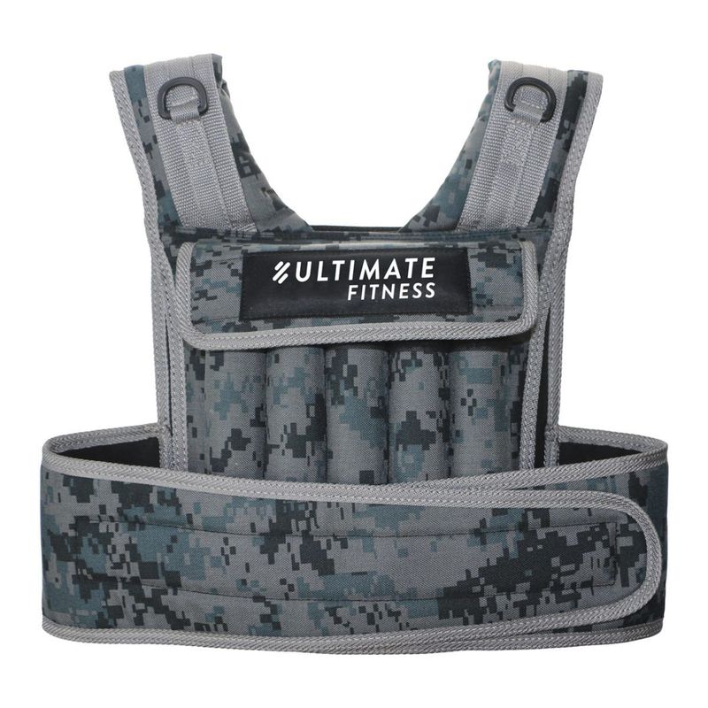 ULTIMATE FITNESS - Chaleco Peso 20 kg Intercambiable Pro Camuflaje-