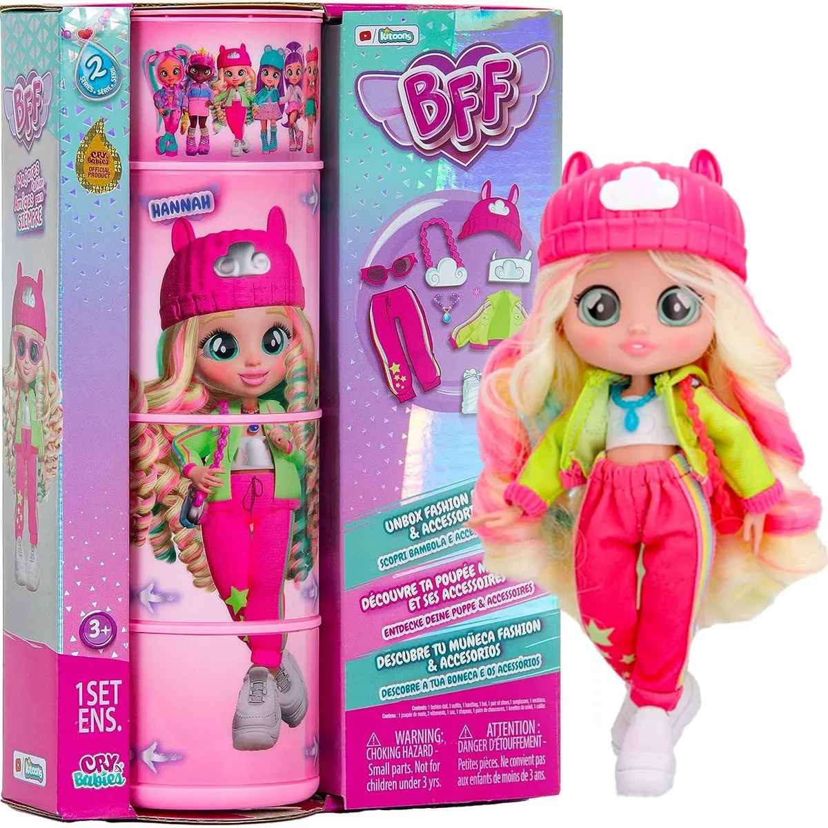 CRY BABIES - Muñeca Bff By Cry Babies Hannah 7.8 Pulgadas