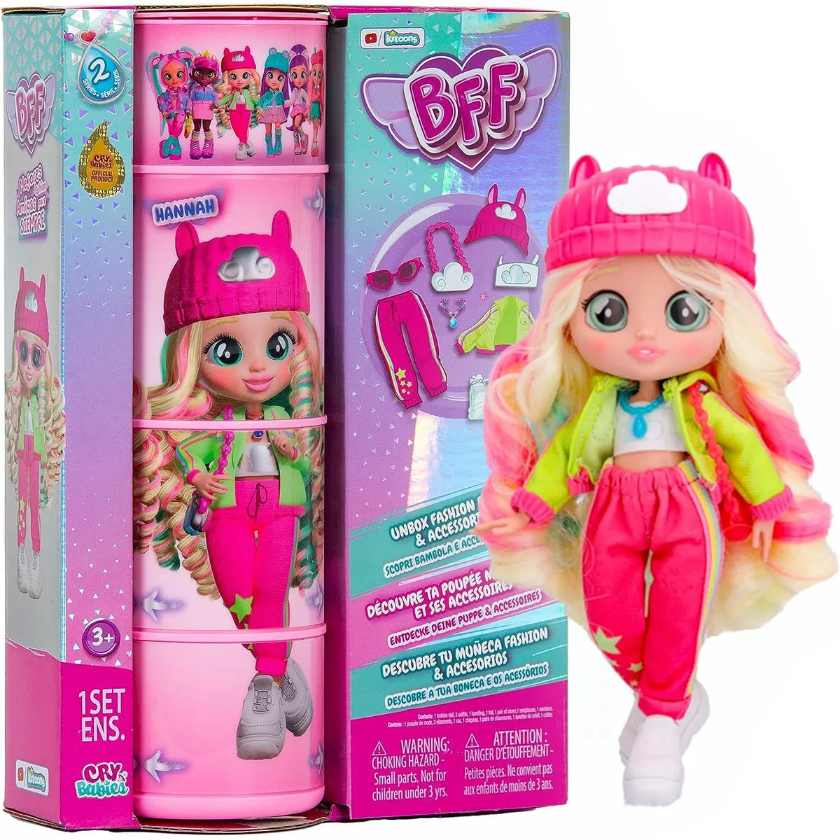 CRY BABIES - Muñeca Bff By Cry Babies Hannah 7.8 Pulgadas
